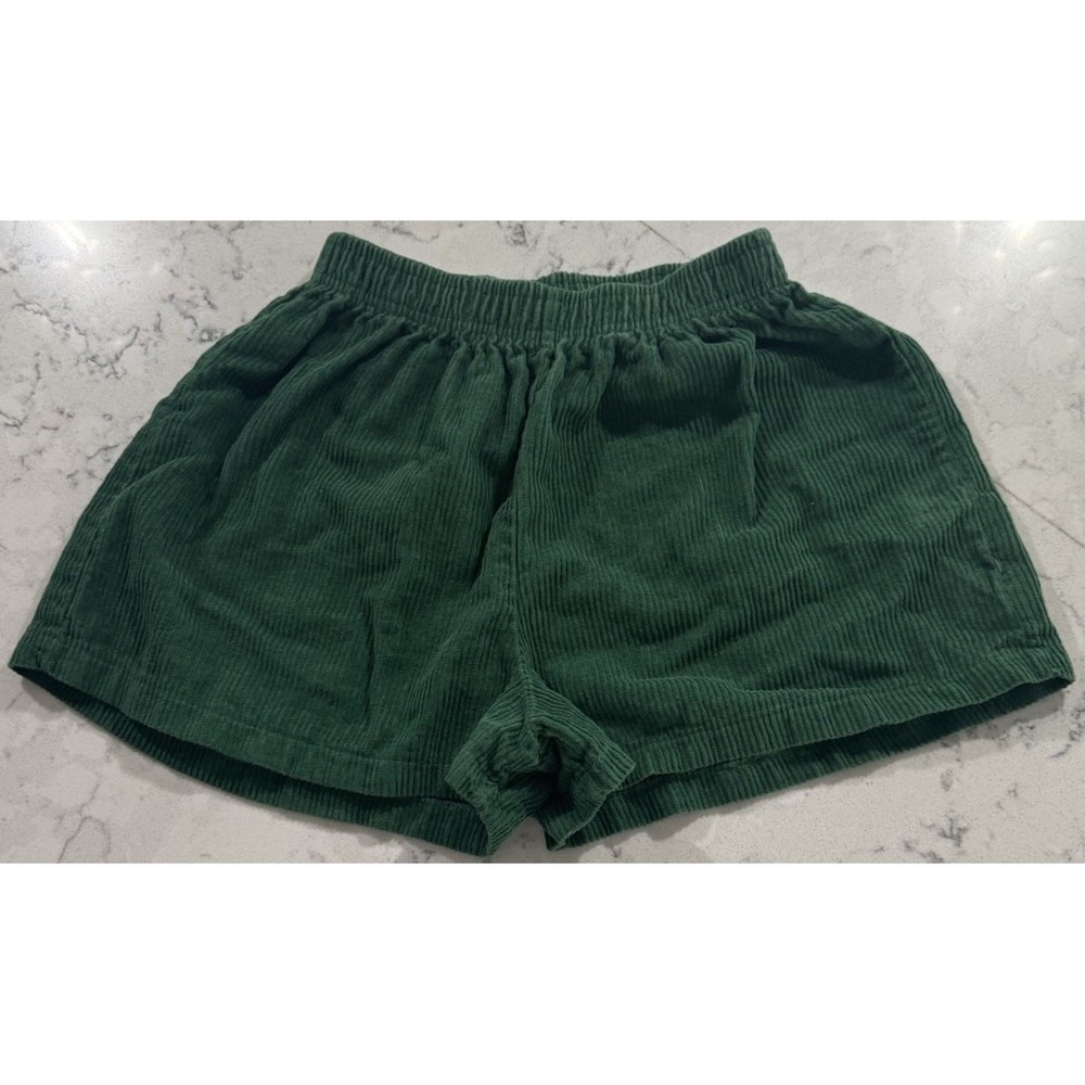 VTG 80s Corduroy Shorts Womens Small Green Coastal Skate Surf Retro Made In USA